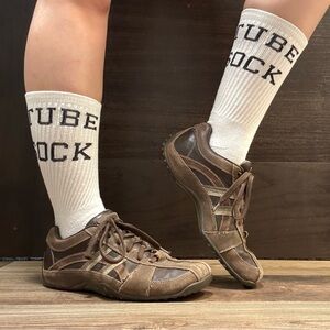 SKECHERS Vintage 2000s Brown Leather Suede Lace Up Casual Bowler Oxford Sneakers